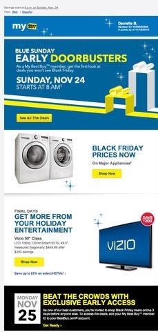 Best Buy Holiday Promotions Emails