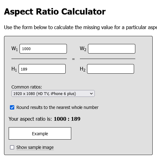 Aspect Ratio Calculator
