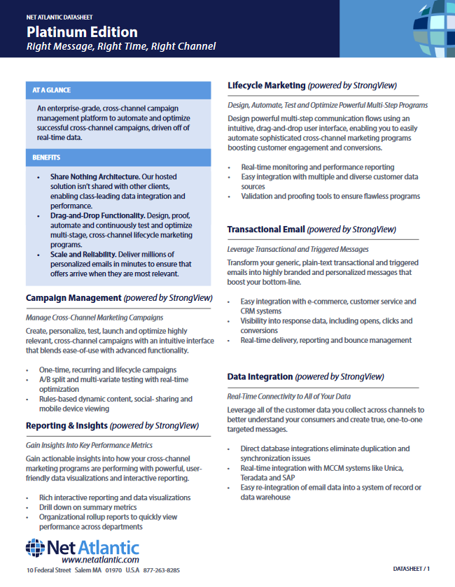 Net Atlantic one page data sheet