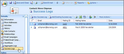 MS CRM Email Marketing Screen Shot