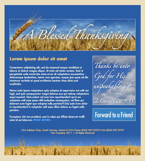 Thanksgiving Email Template